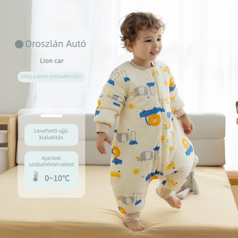 Új A-osztályú baba hálózsák őszi–téli időszakra, vastag pamut (95% feletti), klímás szobákhoz, gyerekeknek osztott lábú hálózsák