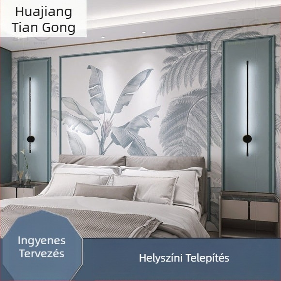 Fali tapéta: francia gipsz vonal mintázat, selyem anyag, foltálló