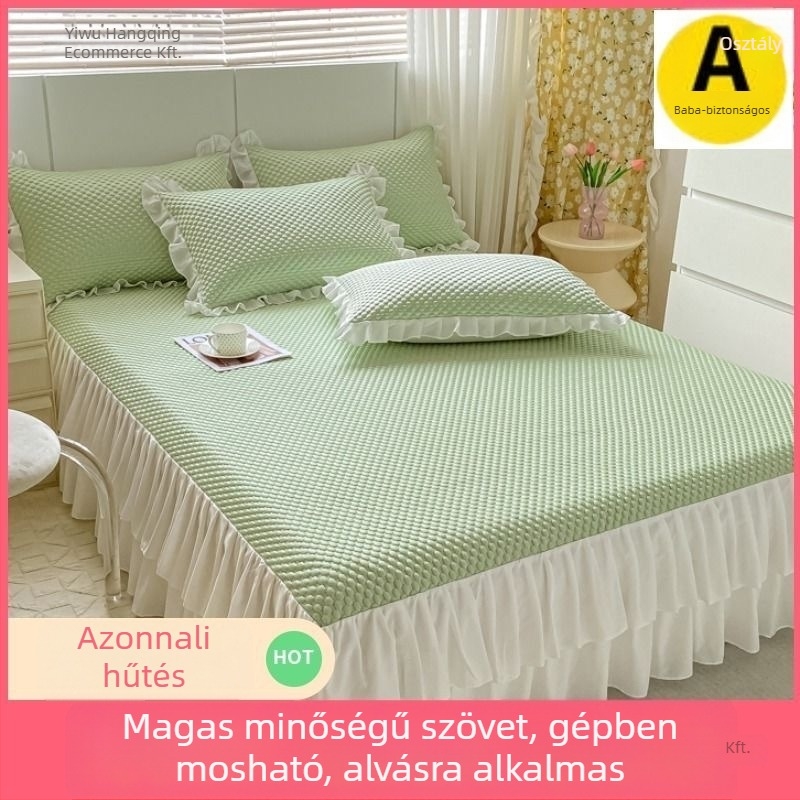 Jégselyem Mat Készlet, Három részes nyári hűsítő matrac, Összecsukható, Könnyed luxus stílus; Anyag: Viskóz Ice Silk; Szövés: Nyomtatott