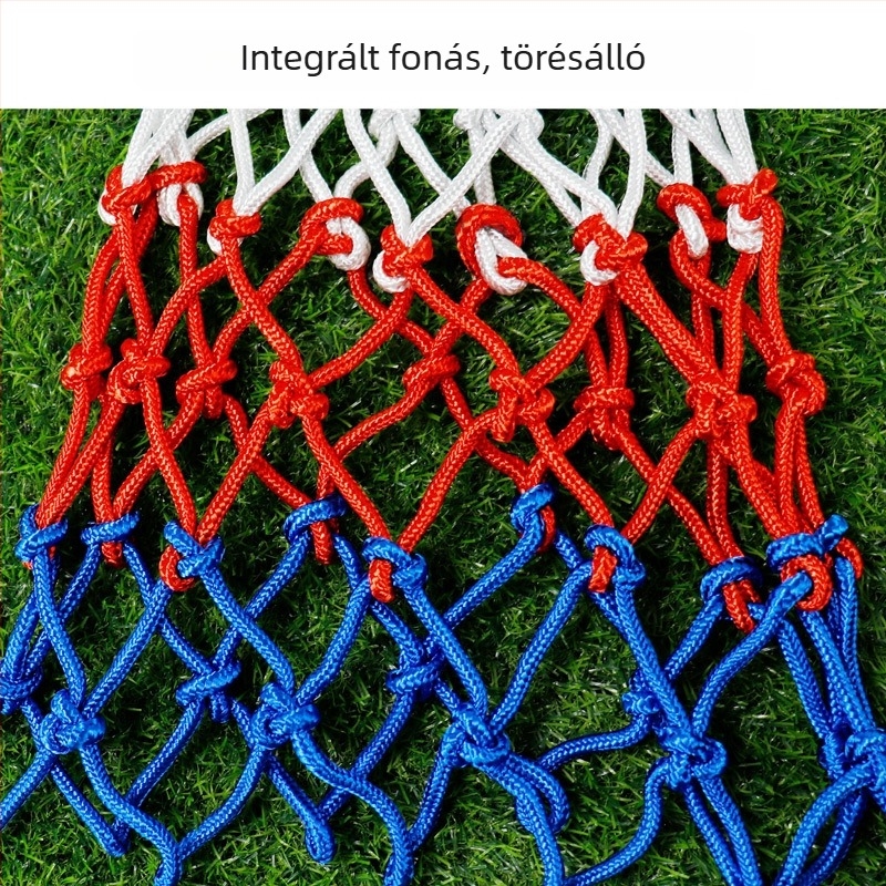 Kosárlabda háló – nejlon, háromszínű szövés, tömeg 0,3 kg, Hengfeng Ruichuang, testreszabható, beltéri és kültéri játékokhoz