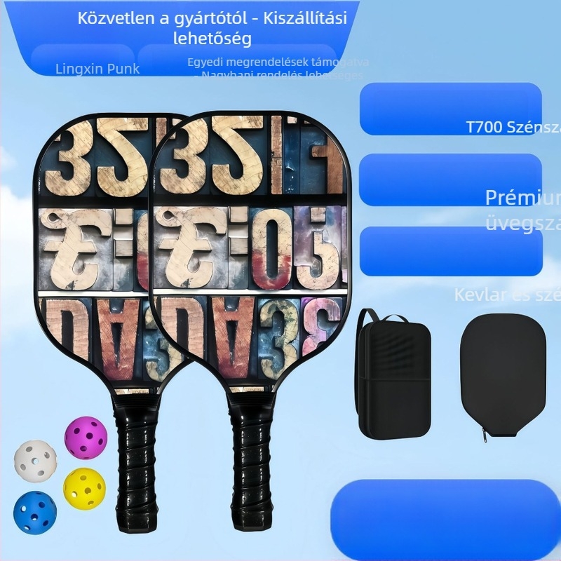 Lingxin punk pickleballütő, üvegszálas, 220 g, teljes készlet, versenyszintű