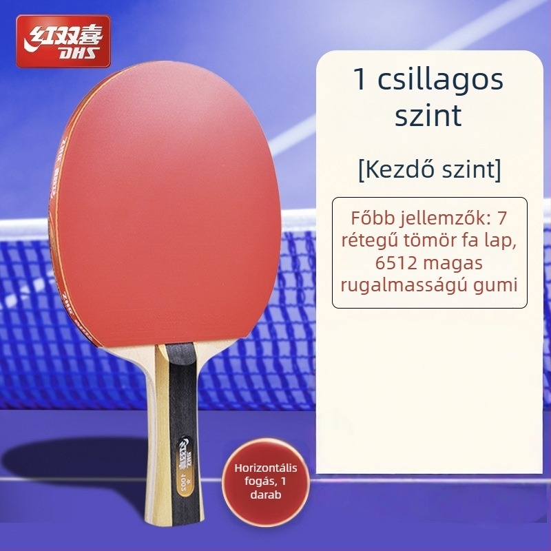Dhs asztaliteniszütő — tiszta fa penge, ragasztó-ellenálló gumi, horizontális ütés, egyes készlet