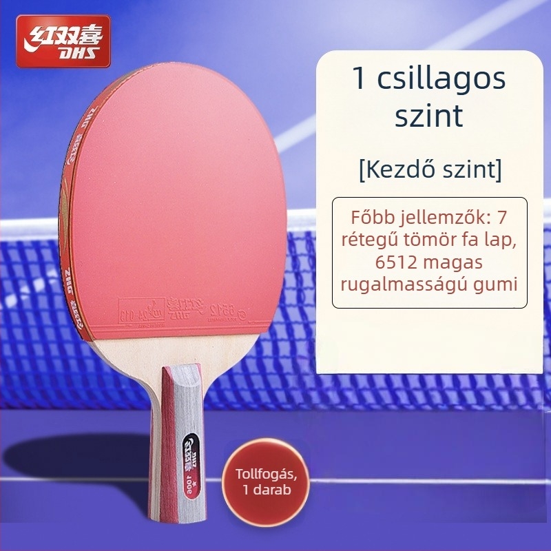 Dhs asztaliteniszütő — tiszta fa penge, ragasztó-ellenálló gumi, horizontális ütés, egyes készlet