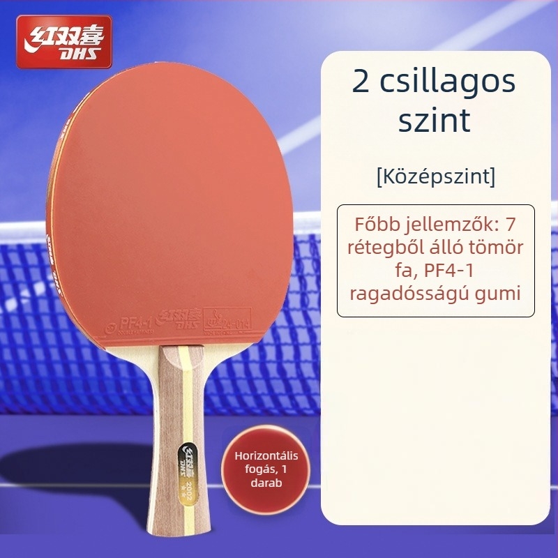 Dhs asztaliteniszütő — tiszta fa penge, ragasztó-ellenálló gumi, horizontális ütés, egyes készlet
