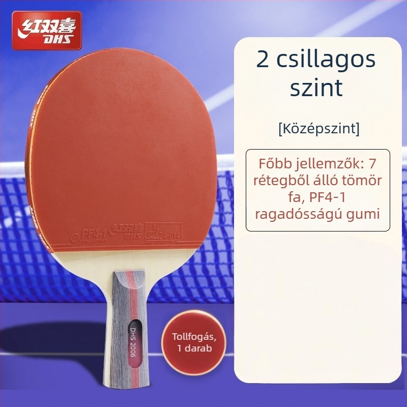 Dhs asztaliteniszütő — tiszta fa penge, ragasztó-ellenálló gumi, horizontális ütés, egyes készlet