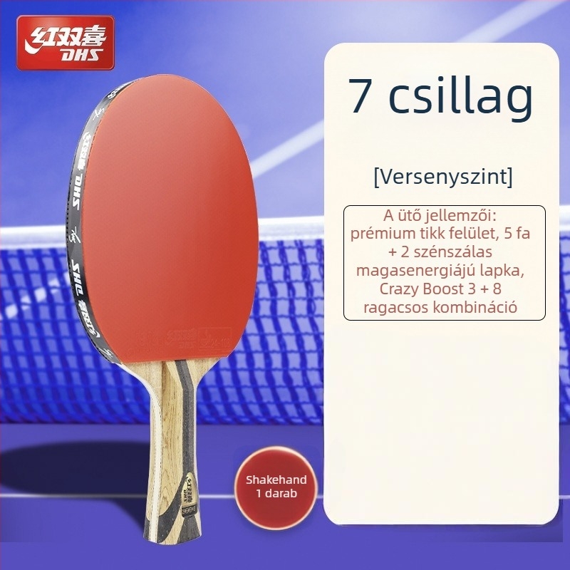 Dhs asztaliteniszütő — tiszta fa penge, ragasztó-ellenálló gumi, horizontális ütés, egyes készlet