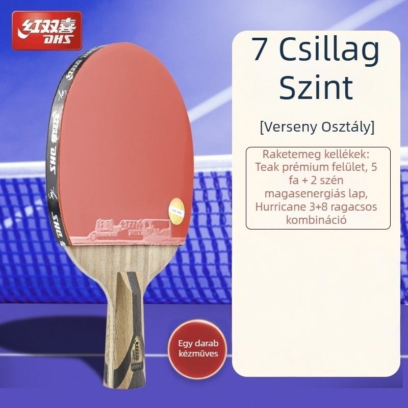 Dhs asztaliteniszütő — tiszta fa penge, ragasztó-ellenálló gumi, horizontális ütés, egyes készlet