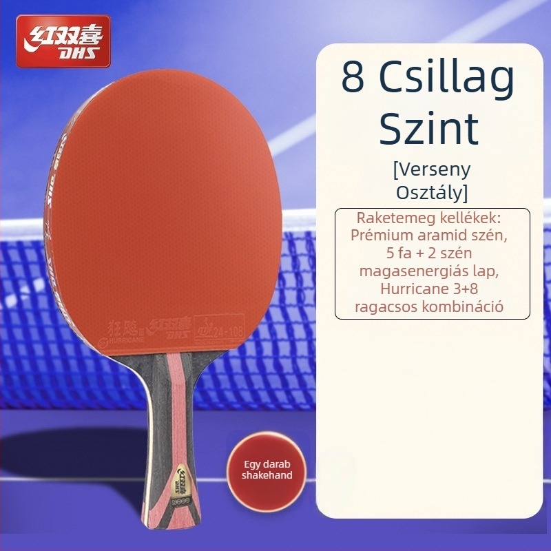 Dhs asztaliteniszütő — tiszta fa penge, ragasztó-ellenálló gumi, horizontális ütés, egyes készlet