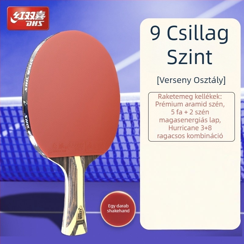 Dhs asztaliteniszütő — tiszta fa penge, ragasztó-ellenálló gumi, horizontális ütés, egyes készlet