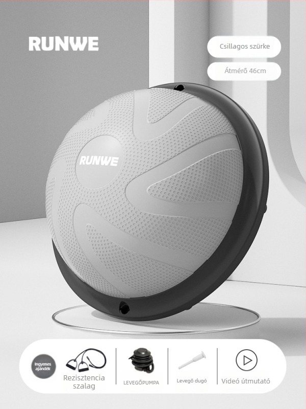 Longway Wave Speed Ball - felfújható PVC fitnesz labda otthoni használatra, Pilates és egyensúlyi edzés, 5 kg