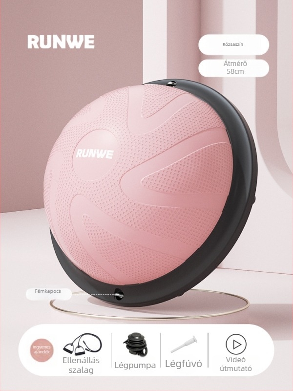 Longway Wave Speed Ball - felfújható PVC fitnesz labda otthoni használatra, Pilates és egyensúlyi edzés, 5 kg