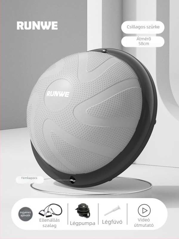 Longway Wave Speed Ball - felfújható PVC fitnesz labda otthoni használatra, Pilates és egyensúlyi edzés, 5 kg