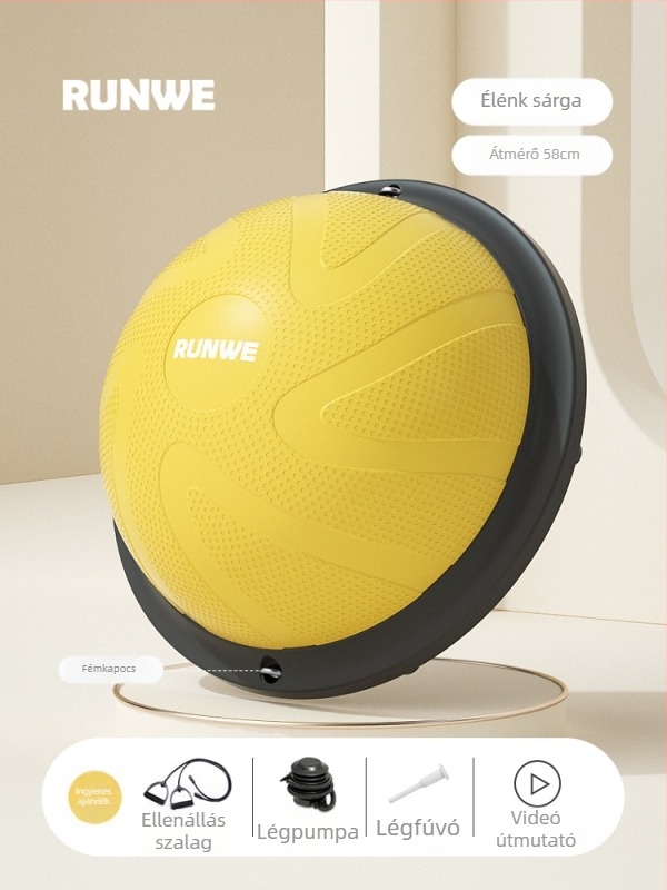 Longway Wave Speed Ball - felfújható PVC fitnesz labda otthoni használatra, Pilates és egyensúlyi edzés, 5 kg