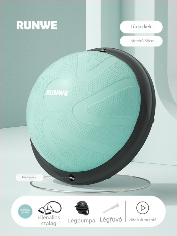 Longway Wave Speed Ball - felfújható PVC fitnesz labda otthoni használatra, Pilates és egyensúlyi edzés, 5 kg