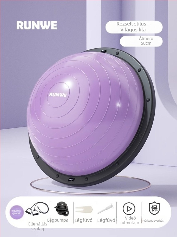 Longway Wave Speed Ball - felfújható PVC fitnesz labda otthoni használatra, Pilates és egyensúlyi edzés, 5 kg