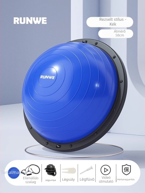 Longway Wave Speed Ball - felfújható PVC fitnesz labda otthoni használatra, Pilates és egyensúlyi edzés, 5 kg
