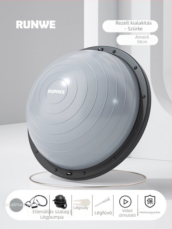 Longway Wave Speed Ball - felfújható PVC fitnesz labda otthoni használatra, Pilates és egyensúlyi edzés, 5 kg