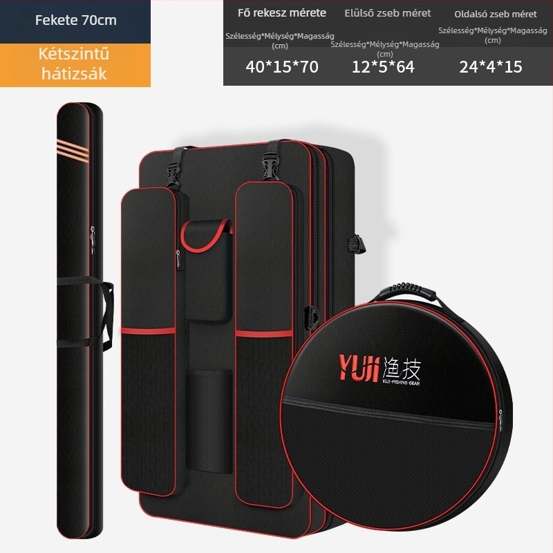 Horgász felszerelés hátizsák, Oxford vászon, nagy kapacitás