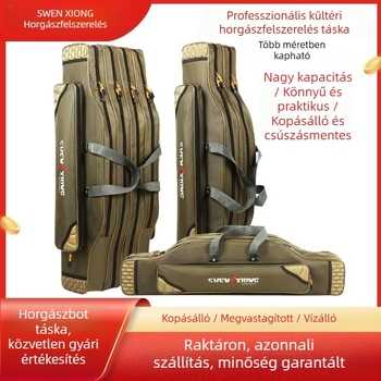 Vastagított vízálló horgászbot táska, három rétegű, nagy méretű tengeri botokhoz