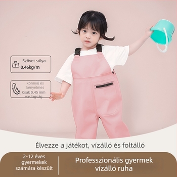 Gyerekeknek vízálló egyrészes waders öltözet vízi játékokhoz, esőcsizmával és esőnadrággal, horgászruha