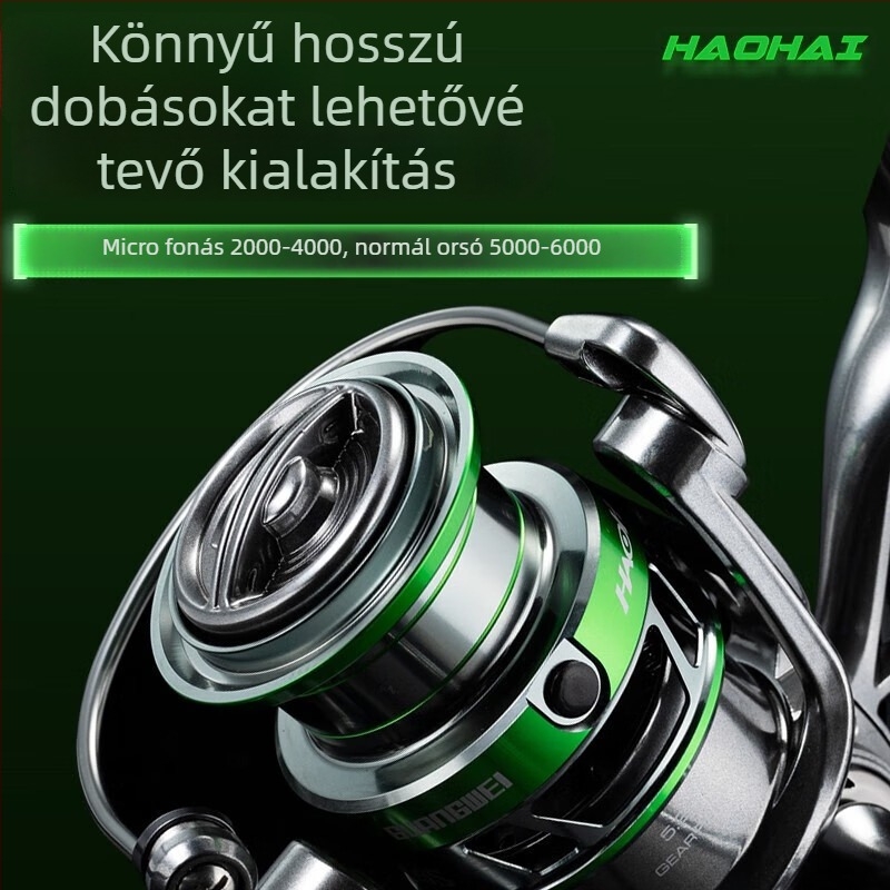 Guangwei pergető orsó, 8+1 csapágy, elülső fék, fém orsó