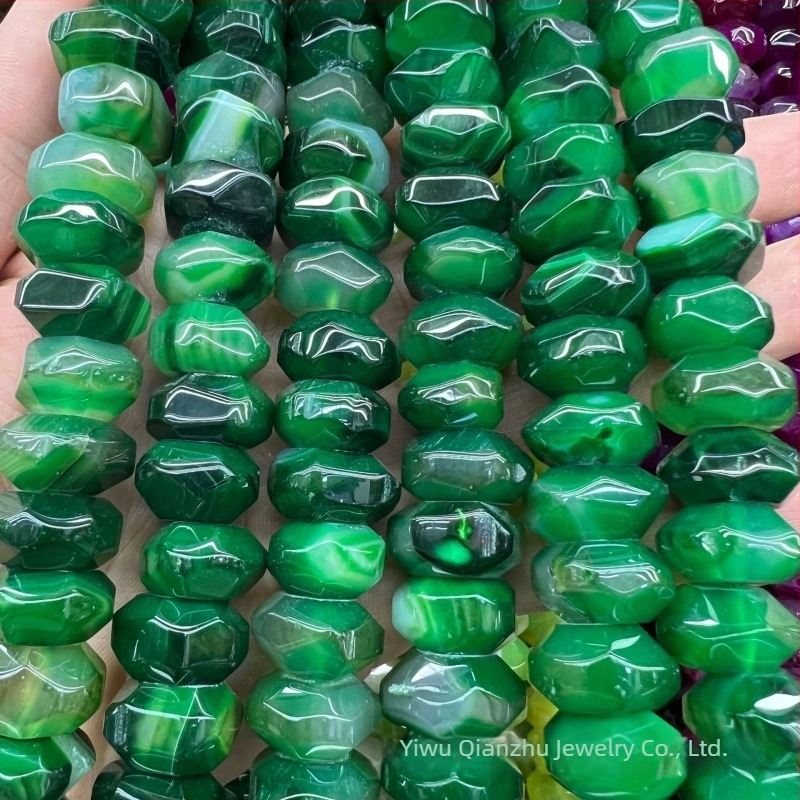Agát szabad gyöngyök, nagy szeműek, vágott felületekkel, félkész DIY ékszer alkatrészek