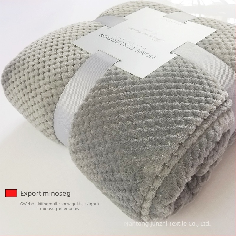 Korall fleece pléd, poliészter 300 g/m², tavasz–ősz, 3-5% zsugorodás, testreszabható feldolgozás