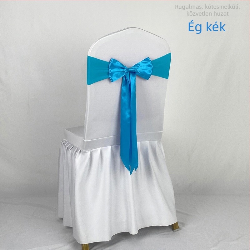 Rugalmas székhát-huzat virágos masnival és díszes szalaggal esküvők és szállodák számára (Anyag: Egyéb; Minta: Rácsos; Stílus: Egyszerű és modern; Funkció: Hőállóság)