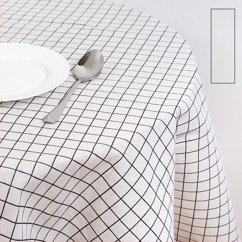 asztalterítő pamut-len anyagból, téglalap alakú, geometriai mintázat, modern minimalist stílus