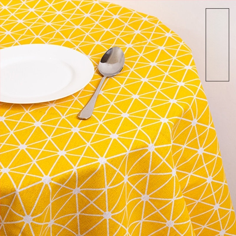 asztalterítő pamut-len anyagból, téglalap alakú, geometriai mintázat, modern minimalist stílus