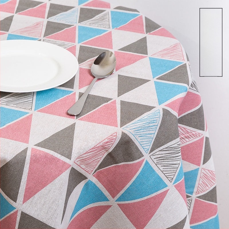 asztalterítő pamut-len anyagból, téglalap alakú, geometriai mintázat, modern minimalist stílus