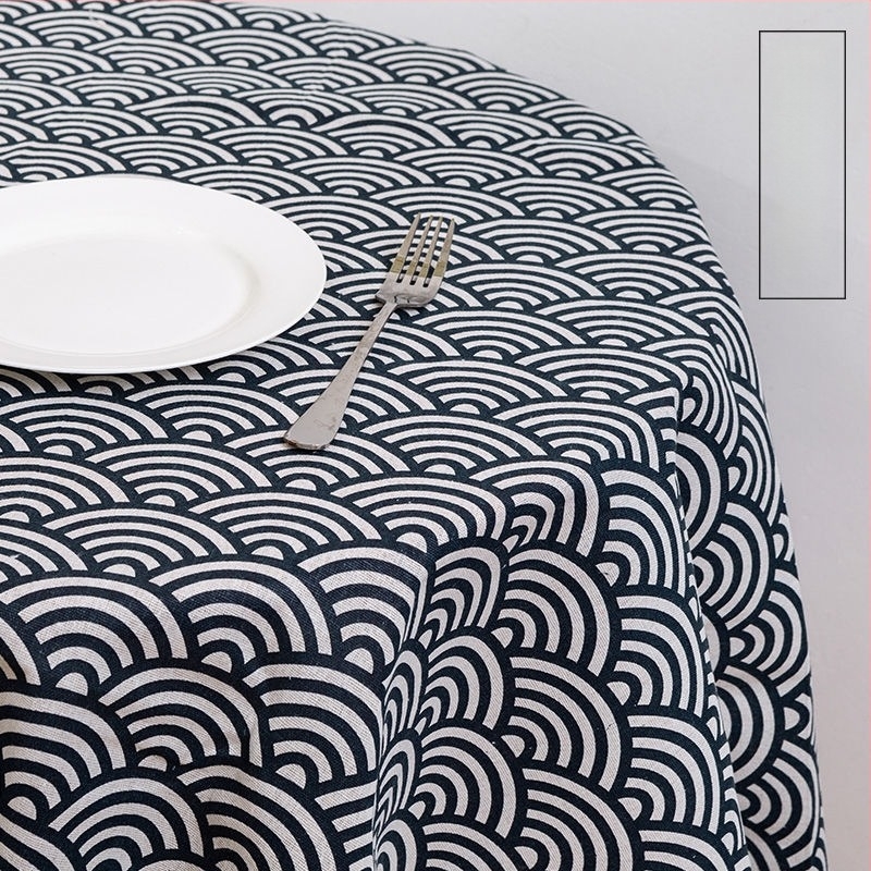 asztalterítő pamut-len anyagból, téglalap alakú, geometriai mintázat, modern minimalist stílus