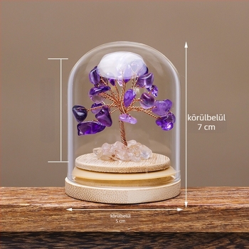 Kristályfa szerencseüveg — modern minimalista stílus; anyag: kristály; kategória: kristályfa; csomagolás: karton