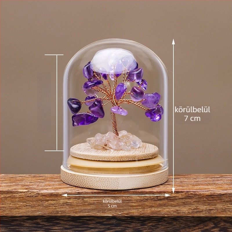 Kristályfa szerencseüveg — modern minimalista stílus; anyag: kristály; kategória: kristályfa; csomagolás: karton