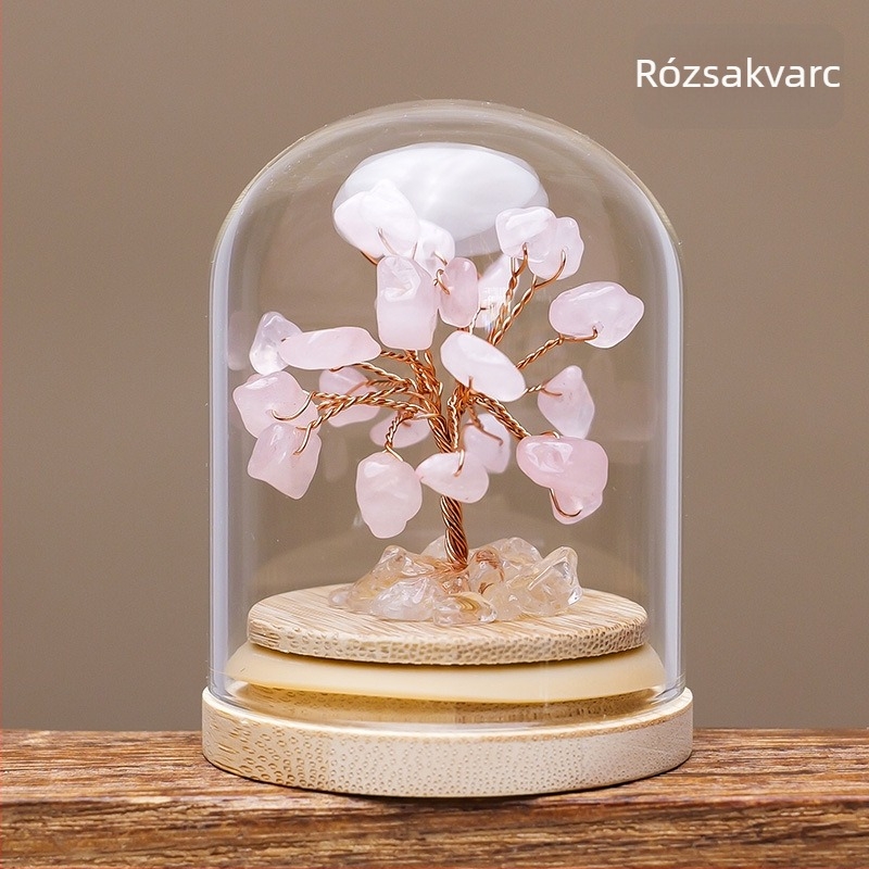 Kristályfa szerencseüveg — modern minimalista stílus; anyag: kristály; kategória: kristályfa; csomagolás: karton