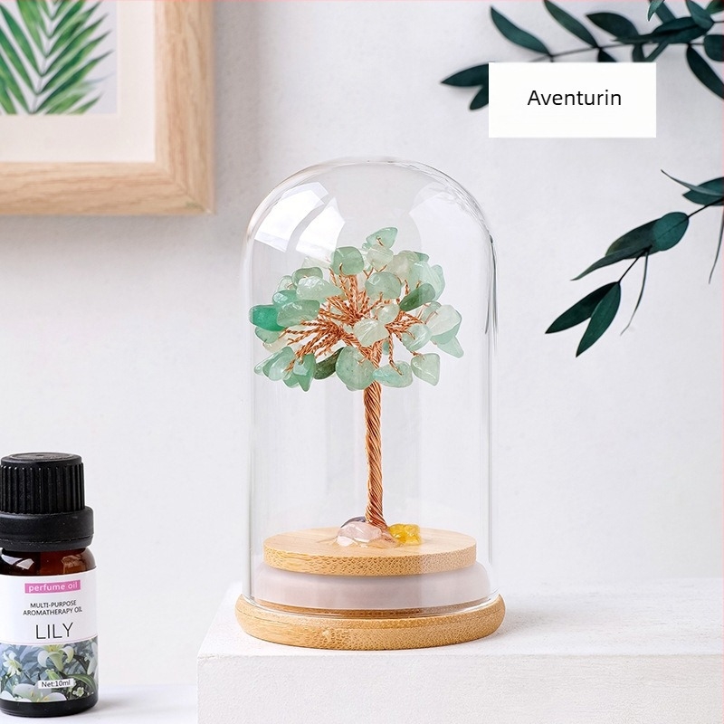 Kristályfa szerencseüveg — modern minimalista stílus; anyag: kristály; kategória: kristályfa; csomagolás: karton