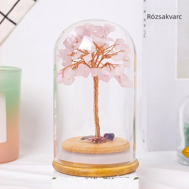 Kristályfa szerencseüveg — modern minimalista stílus; anyag: kristály; kategória: kristályfa; csomagolás: karton
