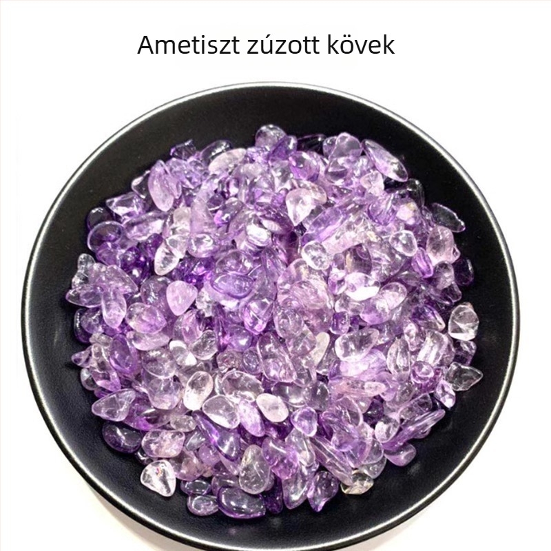 Természetes kristály kavics 3-5 mm – fehér, sárga, rózsaszín ametiszt és achát dekoratív kertészeti elemekhez