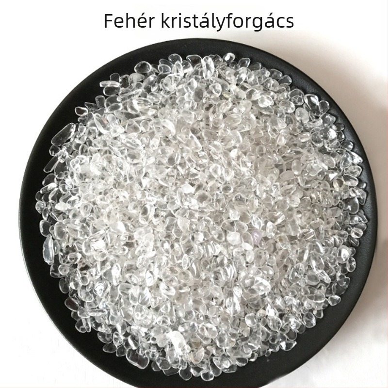 Természetes kristály kavics 3-5 mm – fehér, sárga, rózsaszín ametiszt és achát dekoratív kertészeti elemekhez