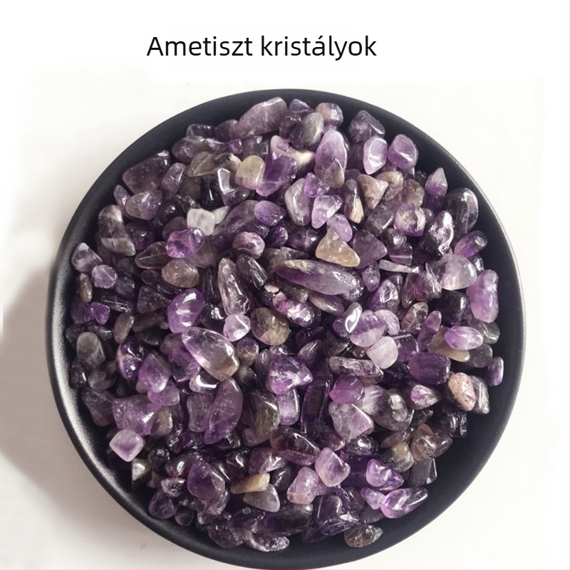 Természetes kristály kavics 3-5 mm – fehér, sárga, rózsaszín ametiszt és achát dekoratív kertészeti elemekhez