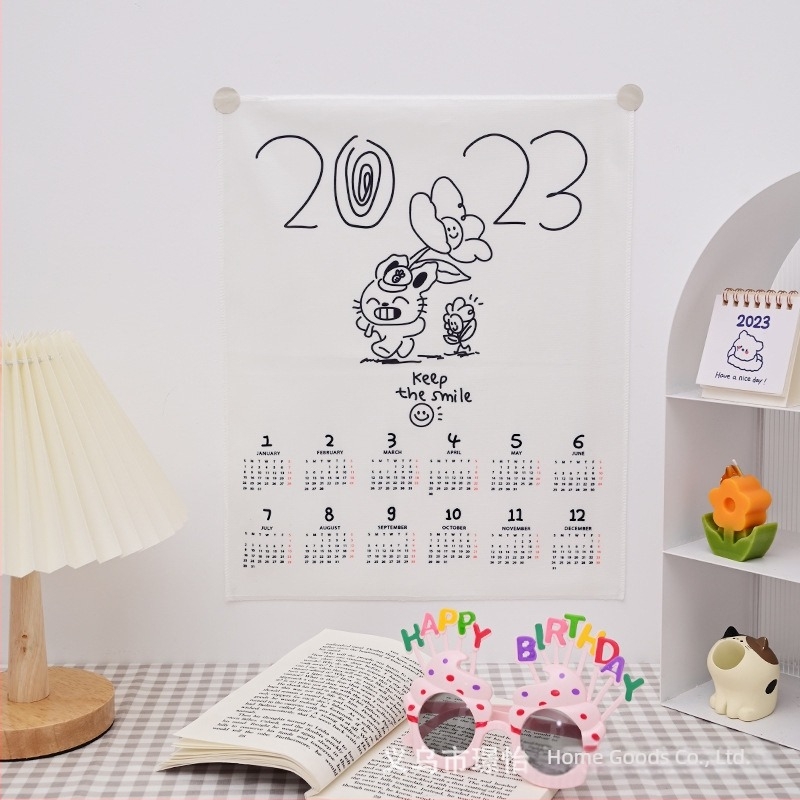 2023 japán stílusú lógó falidísz íróasztalhoz, tanulói dekor naptárral