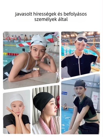 Yumei szilikon úszósapka, vízálló fülvédővel, felnőtteknek, úszáshoz és vízisportokhoz