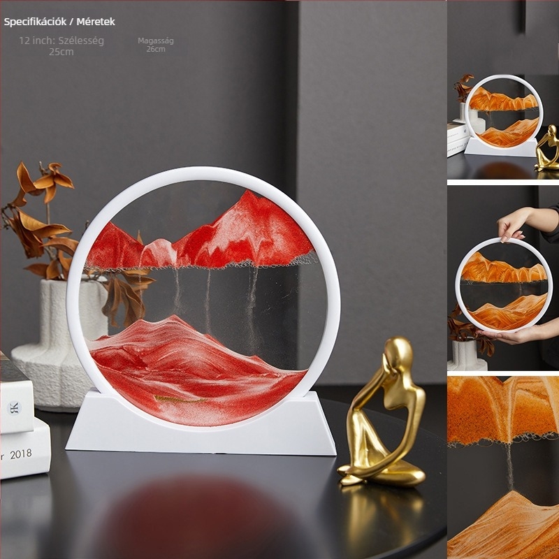 Homokóra dísz, homokfestés dizájn — üveg, geometriai forma, egyszerű és modern, termékkód 10101010