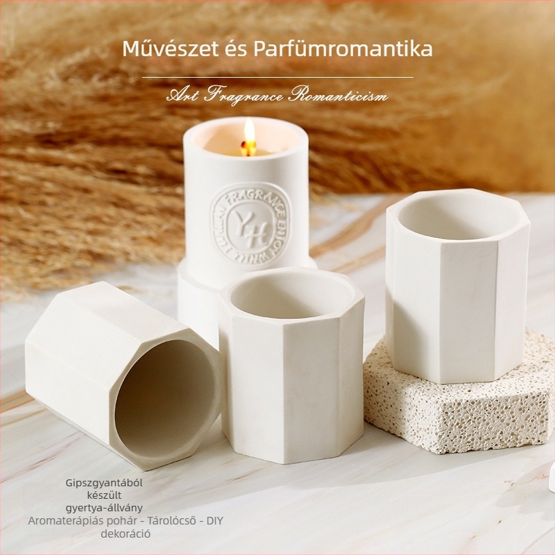 Resin nyolcszögletű gyertya pohár — kézzel készített DIY aromaterápia, asztali dekoráció és tolltartó