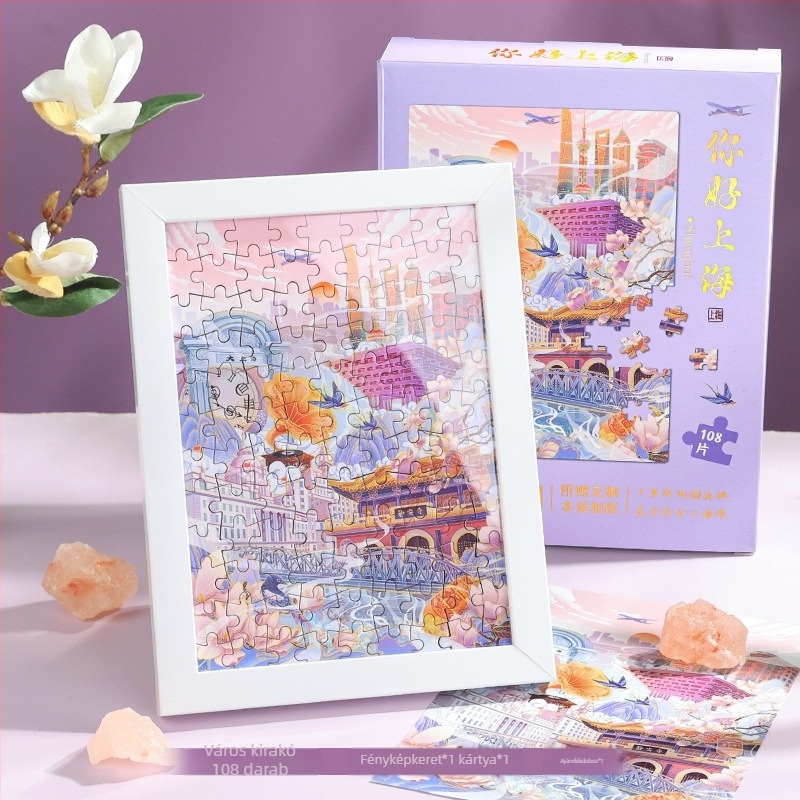 City Notes Napló Készlet – Utazási Látnivalók téma, Papír Napló, Kirakós Szalag és Matricák, Aláírás Toll, Modern Művészeti Ajándékcsomag