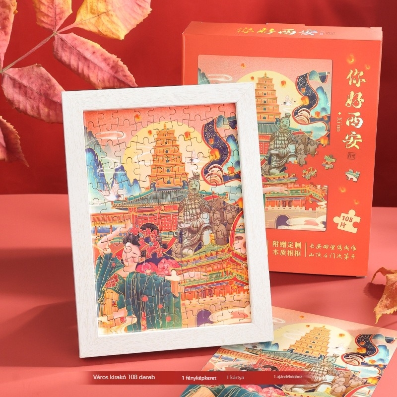 City Notes Napló Készlet – Utazási Látnivalók téma, Papír Napló, Kirakós Szalag és Matricák, Aláírás Toll, Modern Művészeti Ajándékcsomag