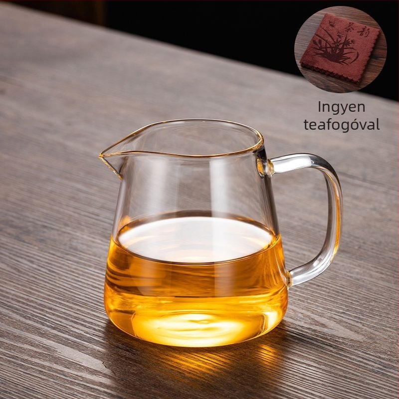 Hőálló, vastagított üvegből készült teáskészlet beépített teafilterrel és főzőszűrővel