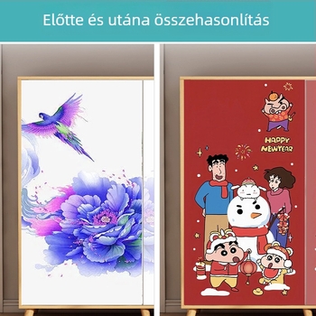 PVC öntapadós üvegfilm animációs mintával, nappaliba, 1 darab