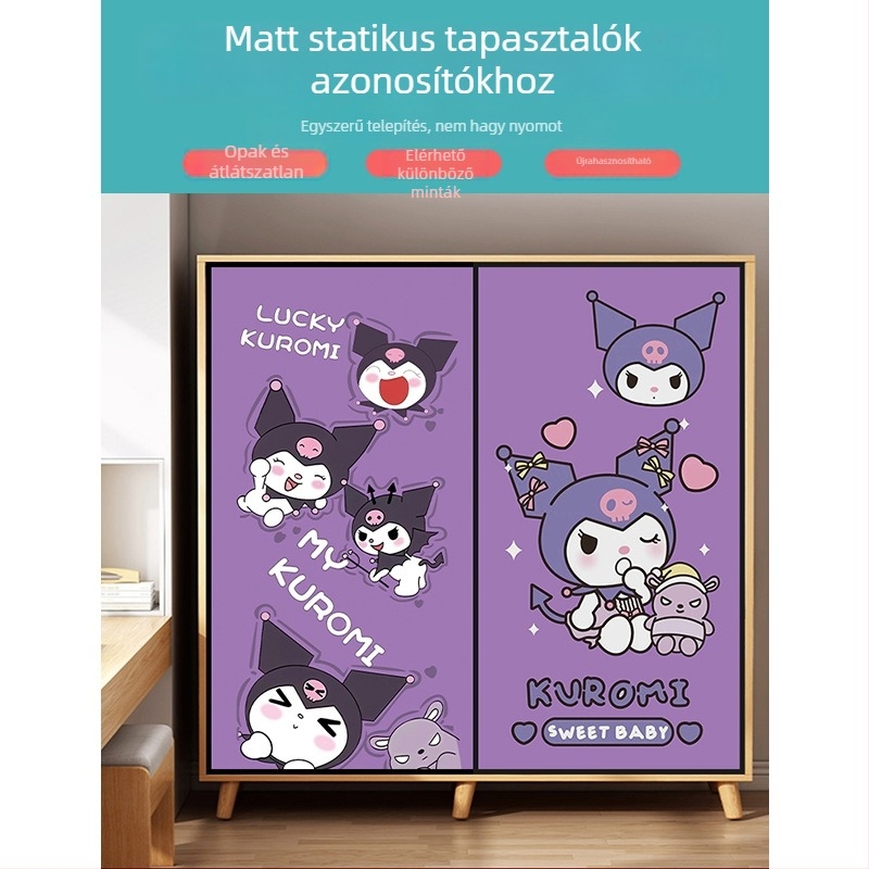 PVC öntapadós üvegfilm animációs mintával, nappaliba, 1 darab