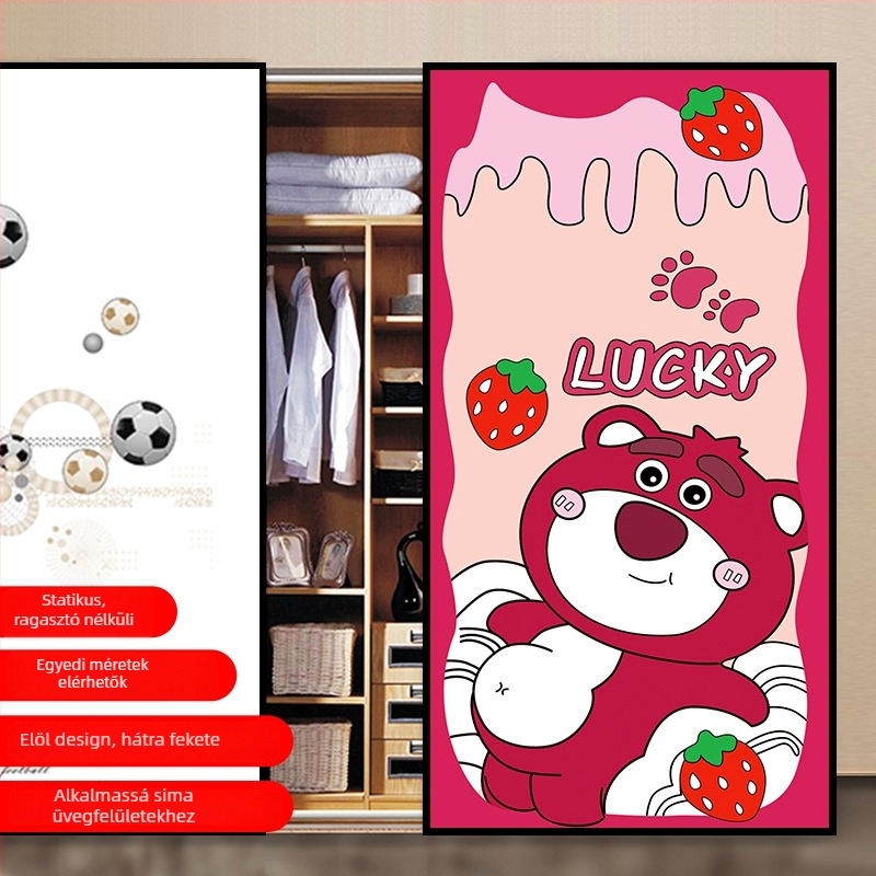 PVC öntapadós üvegfilm animációs mintával, nappaliba, 1 darab